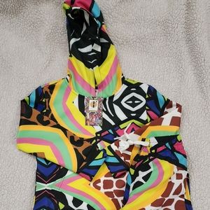 Nike x Melissa Printed Hoodie Short Set swim trunks NWT Kids size Small